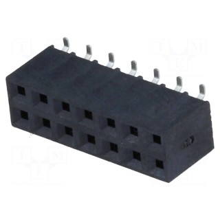 Socket | pin strips | female | PIN: 14 | vertical | 2.54mm | SMT | 2x7