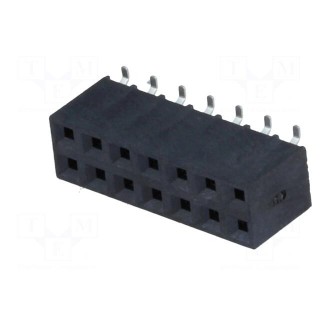 Socket | pin strips | female | PIN: 14 | vertical | 2.54mm | SMT | 2x7