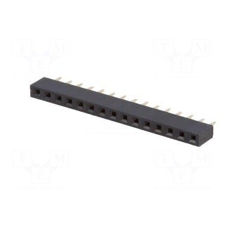 Socket | pin strips | female | PIN: 15 | straight | 2.54mm | THT | 1x15