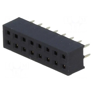 Socket | pin strips | female | PIN: 16 | straight | 2mm | THT | 2x8 | L2.7mm