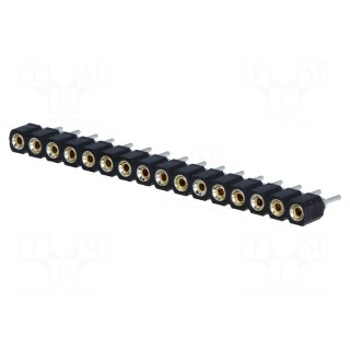 Socket | pin strips | female | PIN: 16 | turned contacts | straight