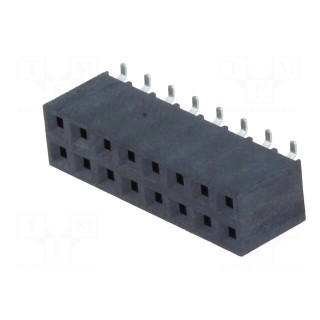 Socket | pin strips | female | PIN: 16 | vertical | 2.54mm | SMT | 2x8