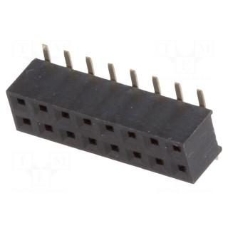 Socket | pin strips | female | PIN: 16 | vertical | 2mm | SMT | 2x8