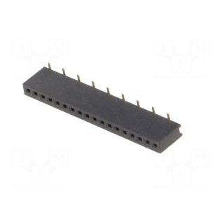 Socket | pin strips | female | PIN: 18 | straight | 1.27mm | SMT | 1x18