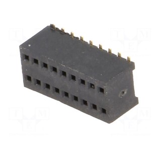 Socket | pin strips | female | PIN: 18 | straight | 1.27mm | SMT | 2x9