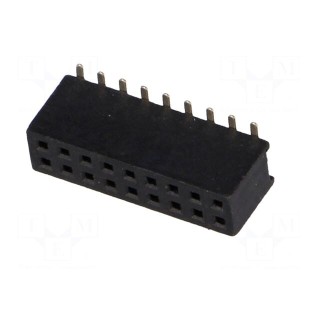 Socket | pin strips | female | PIN: 18 | straight | 1.27mm | SMT | 2x9 | 1A