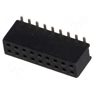 Socket | pin strips | female | PIN: 18 | straight | 1.27mm | SMT | 2x9 | 1A
