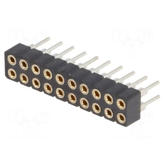 Socket | pin strips | female | PIN: 20 | turned contacts,low profile