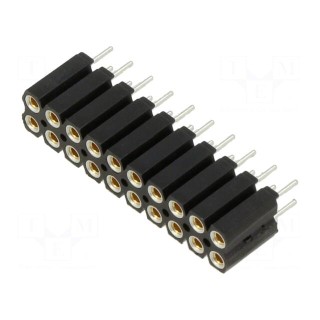 Socket | pin strips | female | PIN: 20 | straight | 2.54mm | THT | 2x10