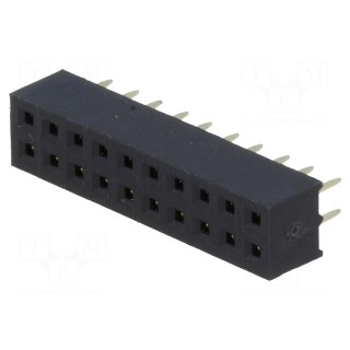 Socket | pin strips | female | PIN: 20 | straight | 2mm | THT | 2x10 | L2.7mm