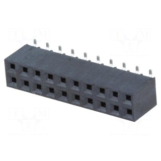 Socket | pin strips | female | PIN: 20 | vertical | 2.54mm | SMT | 2x10