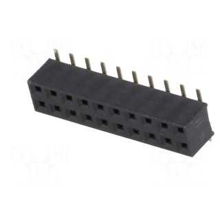 Socket | pin strips | female | PIN: 20 | vertical | 2mm | SMT | 2x10