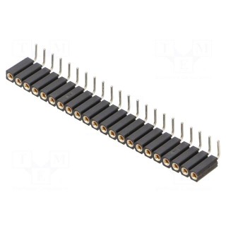 Socket | pin strips | female | PIN: 22 | angled 90° | 2.54mm | THT | 1x22