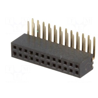 Socket | pin strips | female | PIN: 24 | angled 90° | 1.27mm | THT | 2x12