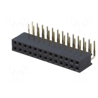 Socket | pin strips | female | PIN: 26 | angled 90° | 2.54mm | THT | 2x13