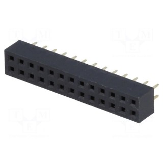 Socket | pin strips | female | PIN: 26 | straight | 2mm | THT | 2x13 | L2.7mm