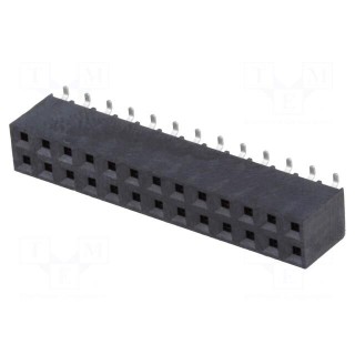 Socket | pin strips | female | PIN: 26 | vertical | 2.54mm | SMT | 2x13