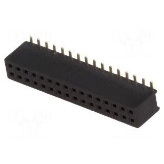 Socket | pin strips | female | PIN: 32 | straight | 1.27mm | SMT | 2x16