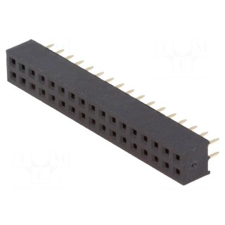 Socket | pin strips | female | PIN: 34 | straight | 2mm | THT | 2x17