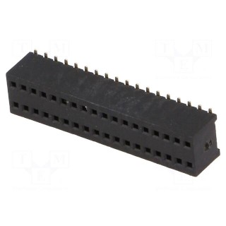 Socket | pin strips | female | PIN: 36 | straight | 1.27mm | SMT | 2x18