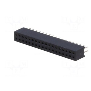Socket | pin strips | female | PIN: 36 | straight | 1.27mm | THT | 2x18