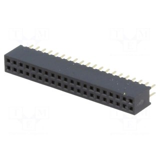 Socket | pin strips | female | PIN: 40 | straight | 1.27mm | THT | 2x20
