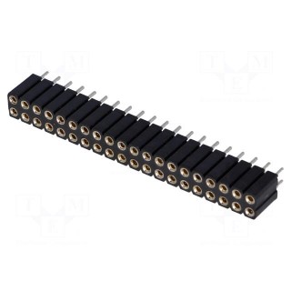 Socket | pin strips | female | PIN: 40 | turned contacts | straight