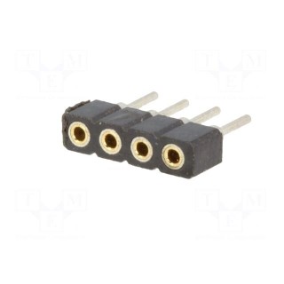 Socket | pin strips | female | PIN: 4 | turned contacts,low profile