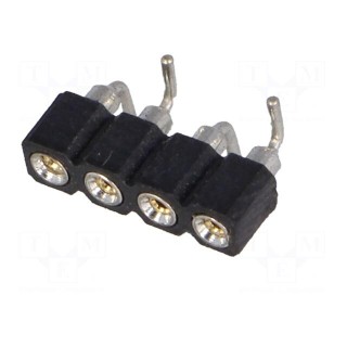 Socket | pin strips | female | PIN: 4 | turned contacts | vertical | SMT