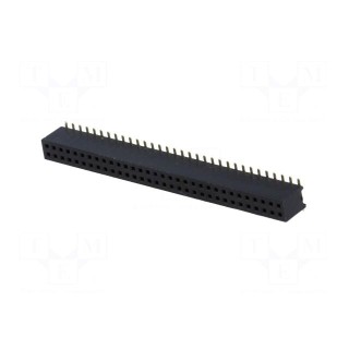 Socket | pin strips | female | PIN: 64 | straight | 1.27mm | SMT | 2x32