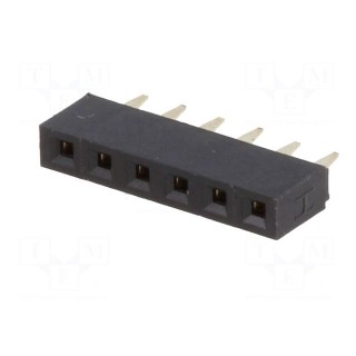 Socket | pin strips | female | PIN: 6 | straight | 2.54mm | THT | 1x6 | 3A