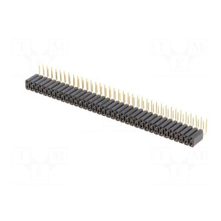 Socket | pin strips | female | PIN: 72 | angled 90° | 2.54mm | THT | 2x36