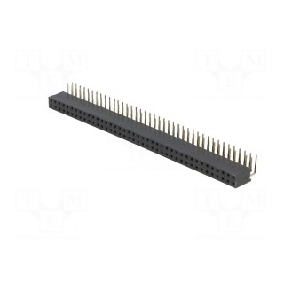 Socket | pin strips | female | PIN: 80 | angled 90° | 2.54mm | THT | 2x40