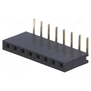 Socket | pin strips | female | PIN: 8 | angled 90° | 2.54mm | THT | 1x8