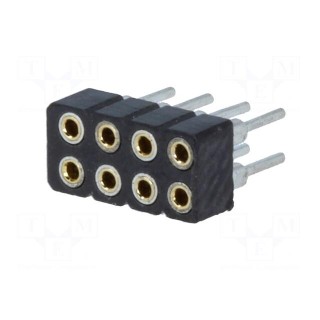 Socket | pin strips | female | PIN: 8 | turned contacts,low profile