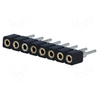 Socket | pin strips | female | PIN: 8 | turned contacts,low profile