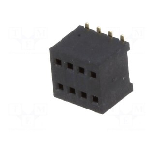 Socket | pin strips | female | PIN: 8 | straight | 1.27mm | SMT | 2x4