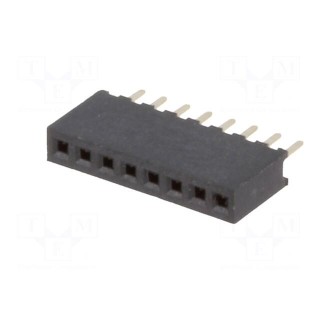 Socket | pin strips | female | PIN: 8 | straight | 1.27mm | THT | 1x8 | 1A