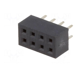 Socket | pin strips | female | PIN: 8 | straight | 2mm | THT | 2x4 | L2.7mm