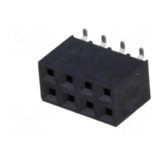 Socket | pin strips | female | PIN: 8 | vertical | 2.54mm | SMT | 2x4