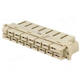 Plug | DIN 41612 | type H | female | PIN: 15 | 6.3mm connectors | 15A