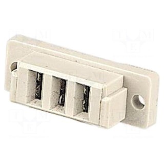 Plug | DIN 41612 | type H | female | PIN: 3 | THT | on PCBs | straight | 15A