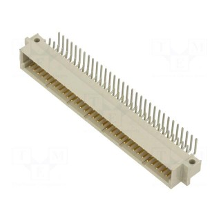 Socket | DIN 41612 | type C | male | PIN: 64 | a+c | THT | angled 90°