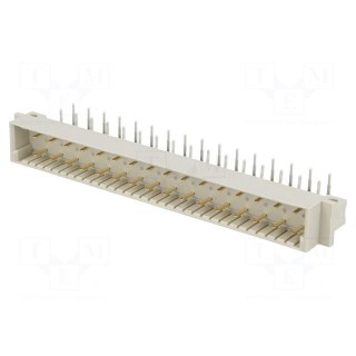 Socket | DIN 41612 | type D | male | PIN: 32 | THT | angled 90° | 6A | 3mm