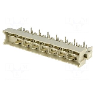 Socket | DIN 41612 | type H | male | PIN: 15 | THT | on PCBs | angled 90°