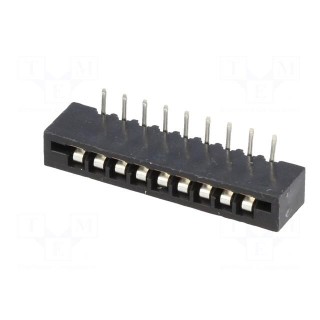 Connector: FFC/FPC | angled 90° | PIN: 9 | Non-ZIF | THT | tinned | 20mΩ