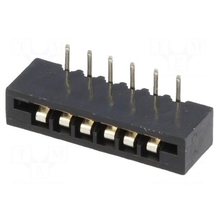Connector: FFC/FPC | angled 90° | PIN: 6 | Non-ZIF | THT | tinned | 20mΩ