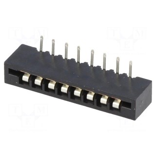 Connector: FFC/FPC | angled 90° | PIN: 8 | Non-ZIF | THT | tinned | 20mΩ