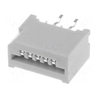 Connector: FFC (FPC) | straight | PIN: 5 | NON-ZIF | THT | tinned | 20mΩ