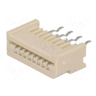 Connector: FFC/FPC | straight | PIN: 8 | Non-ZIF | THT | tinned | 20mΩ